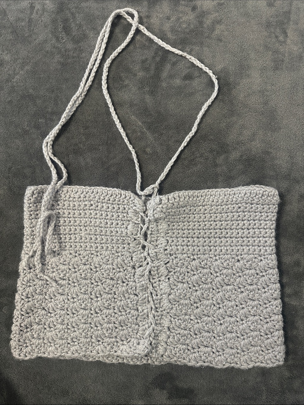 Handmade Crochet crop top- Gray